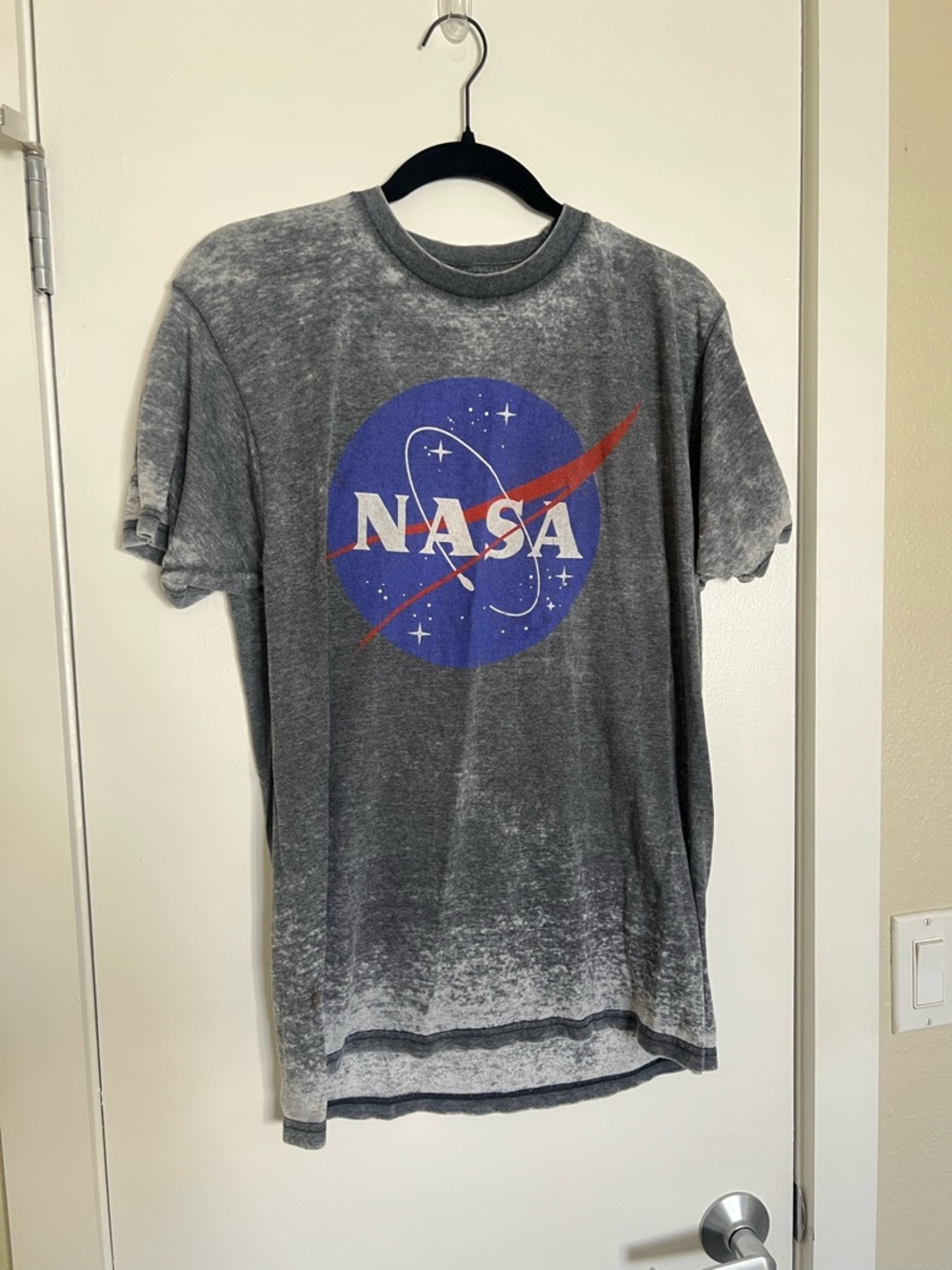 Fifth Sun Washed Gray Marbled Crewneck